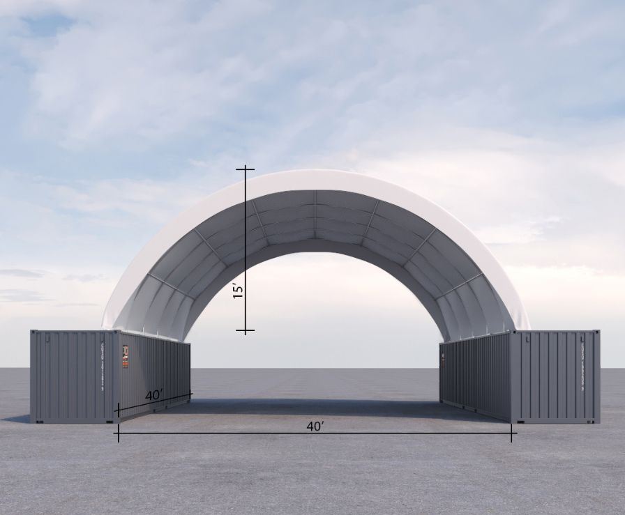 40&rsquo; x 40&rsquo; Fabric Container Shelter - Container Services Pty Ltd