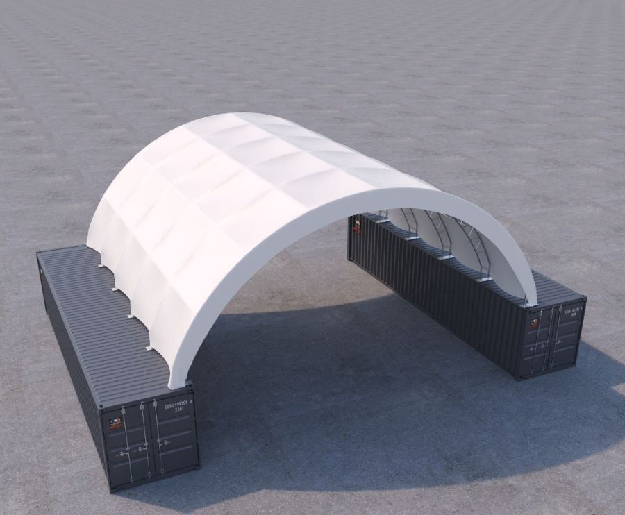 40&rsquo; x 40&rsquo; Fabric Container Shelter - Container Services Pty Ltd