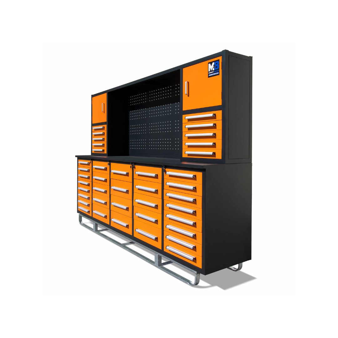 M&B | 10&rsquo; Workbench Cabinet with 40 Drawers - Container Services Pty Ltd