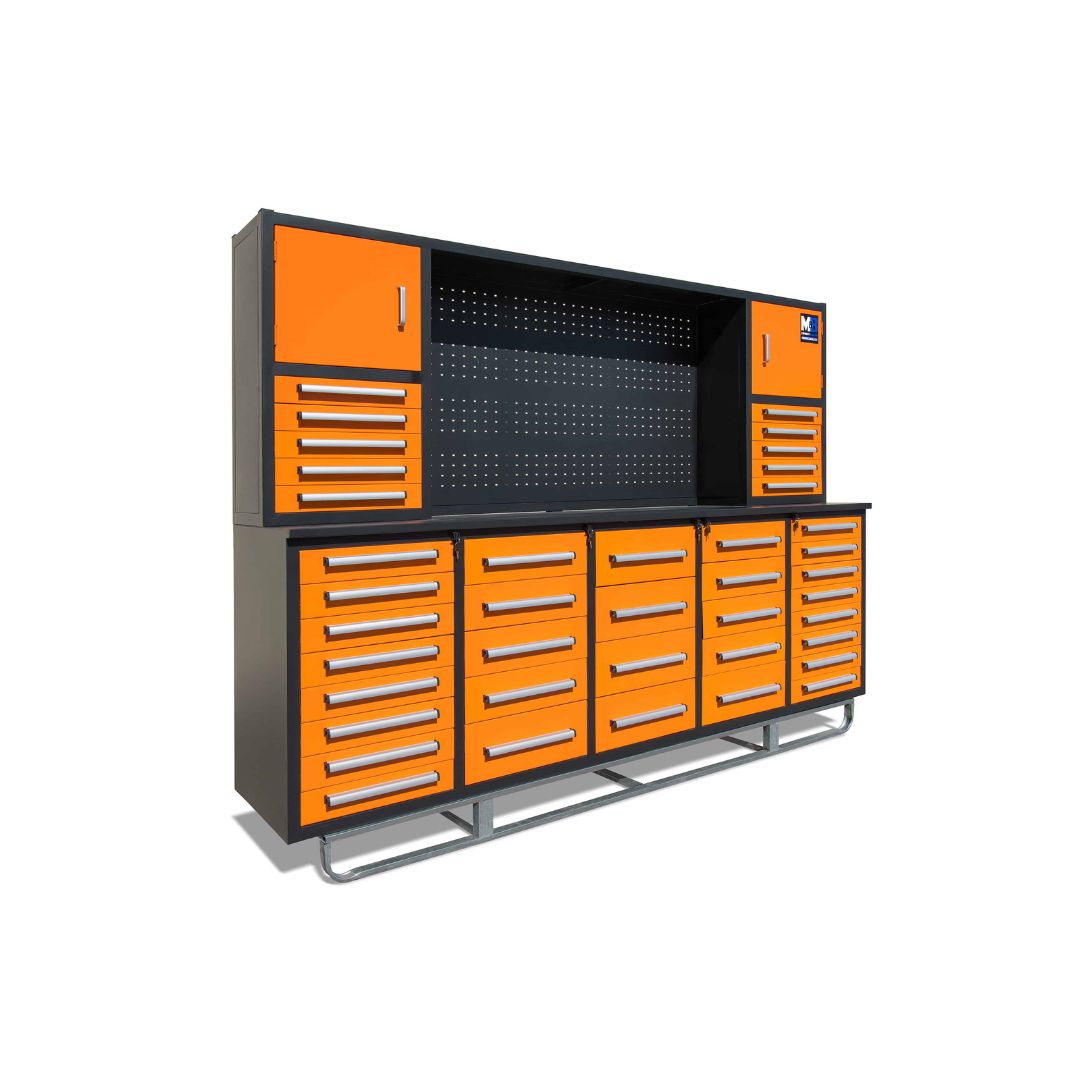 M&B | 10&rsquo; Workbench Cabinet with 40 Drawers - Container Services Pty Ltd