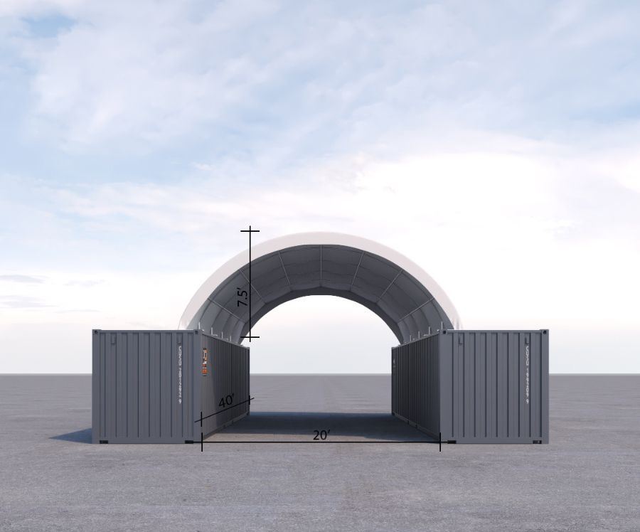 20&prime; x 40&prime; Fabric Container Shelter - Container Services Pty Ltd